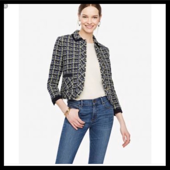 Ann Taylor Jackets & Blazers - Ann Taylor metallic tweed zip up jacket / blazer